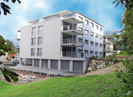 MFH vergr�ssern, Nord-West Ansicht  (MFH = Mehrfamilienhaus)