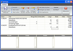 Ausmass Software (Aufmass) Modul blue office