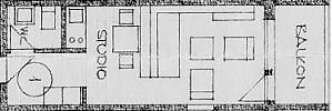 Grundriss 1,5 Zimmerwohnung, Zeughausstrasse 44, Nr. 13 